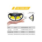 Solar Güneş Enerjili 122 Cob Ledli 3 Modlu Hareket Sensörlü Oval Bahçe Lambası