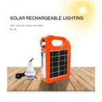 Solar Güneş Enerjili Acil Durum Feneri Işıldak Ampullü Powerbankli Çok Fonksiyonlu Kamp Lambası - Turuncu