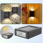 Solar Güneş Enerjili Çift Taraflı Dekoratif LED Aplik Bahçe Duvar Veranda Merdiven Aydınlatma Lambası