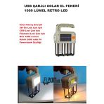 Solar Güneş Enerjili Şajlı El Feneri,Fonksiyonlu Filament,COB ve 3W Ön Led Powerbank Özelikli Lamba