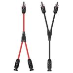 Solar Kablo Y Dağıtıcı Solar Panel 10AWG Y Fiş Fotovoltaik 6 mm² Paralel Fotovoltaik Bağlantı Kablosu için Fiş Güneş Bağlantısı Paralel Adaptör, Kırmızı + Siyah (1 Çift)