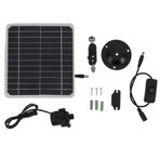 Solar Kit - 50W Güneş Enerjili Güneş Paneli Kiti 24 Saat Güneş Paneli Su Çeşmesi Pompası Seti, Kuş Banyo Balık Tankları için Anahtar Ayarlı