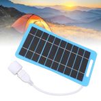 Solar Panel with Light Handle Blue 5V 5W USB Portable Solar Panel Charger for Outdoor Camping