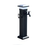 Solar Powered Outdoor Stainless Steel Water Column with Double Faucet for Garden and Lawn (One Color C)