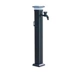 Solar Powered Outdoor Stainless Steel Water Column with Double Faucet for Garden and Lawn (One Color D)