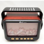 Solar Şarjlı Şömine Görünümlü Radyo Nostalji Bluetooth Fenerli Bt USB Sd Glr FP-337
