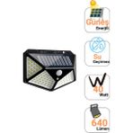 Solar Sensörlü Duvar Apliği 40W Gün Işığı 3200K | Güneş Enerjili LED Işık | IP65 Su Geçirmez | Dış Mekan Aydınlatma