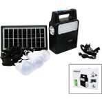 Solar Seyyar Panelli - Fiş Şarjlı 2in1 Dikey Model El Feneri - 3 Parça Ampul Kablolu - Powerbank (4778)