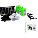 Solar Seyyar Panelli - Fiş Şarjlı 2in1 Yatay - Düz Model El Feneri - 3 Parça Ampul Kablolu - Powerbank (4604)