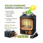 Solar ve USB Şarjlı Kamp Lambası – Dimmer Ayarlı Tungsten Filament Led, Gece Lambası, Taşınabilir Solar Işık, Kamp, Ev ve Araç Için Aydınlatma - Option-1 - 0 - Siyah