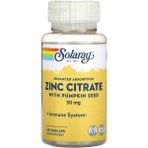 Solaray Solaray, Zinc Citrate With Pumpkin Seed, 50 Mg, 60 Veg Kapsül - Aromasız