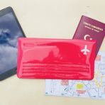 Solaress Happy Travel Pvc Deri Telefon Cüzdanı El Çantası Pembe