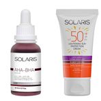 Solaris Cilt Tonu Eşitleyici Canlandırıcı Aha %10+BHA %2 Serum 30 ml ve Leke Karşıtı S Güneş Kremi