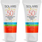 Solaris Tüm Cilt Tipleri İçin SPF 50+ Yaşlanma Karşıtı Güneş Koruyucu Krem X2