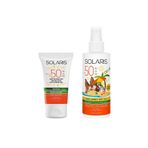 Solaris Yağlı Cilt Tipleri İçin Jel Güneş Kremi (Mat) SPF 50+ (50 ml) ve Çocuk Güneş Kremi Sprey SPF 50+