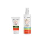 SOLARIS Yağlı Cilt Tipleri İçin Jel Güneş Kremi (Mat) SPF 50+ (50 ml) ve Güneş Koruyucu Krem Sprey SPF 50+