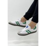 Solazer Kadın Bej Beyaz Ortopedik Taban Sneaker Günlük Spor Ayakkabı 031 - Beyaz-Yeşil
