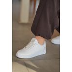 Solazer Kadın Bej Ortopedik Taban Cilt Sneaker 037 - Beyaz