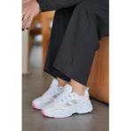 SOLAZER Kadın Beyaz Pudra Sneaker Günlük Spor Ayakkabı 047