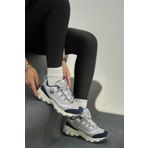 SOLAZER Kadın Gri Lacivert Sneaker Günlük Rahat Spor Ayakkabı 049