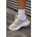 SOLAZER Kadın Sarı Sneaker Günlük Spor Ayakkabı 023