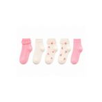 Solde Kız Çocuk 5 Çift Dantelli Fiyonklu Çiçek Nakışlı Soket Çorap Seti 🧦🎀🌸