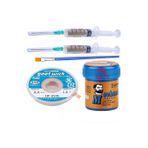 Solder Paste Mechnic 138 Derece Krem Lehim 42G Sıvı Lehim Ve Flux Lehim Toplama Fırça Seti 2,5Mm 5İn1