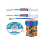 Solderpaste Mechnic 138 Derece Krem Lehim 42G Sıvı Lehim ve Flux Lehim Toplama Fırça Seti 2,5mm 5in1