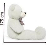 Sole 175 Cm Papyonlu Dev Boy Peluş Ayı - % 100 Yerli 001 kirmizi