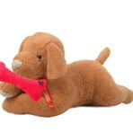 Sole Ağzında Kemiği ile Peluş Yumuşacık Sevimli Köpek, Uyku ve Oyun Arkadaşı-80 cm
