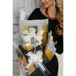 Sole Elegance Peluş Ayıcık Buketi - 6 Adet Yumoş Peluş Ayıcık ve Simli Gümüş Kalp ile Özel Büyük Kutuda - 50
