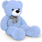 Sole Oyuncak 80 cm Papyonlu Peluş Ayıcık- Ithal Kumaş - Premium Koleksiyon Hediyelik Ayı (% 100 Yerli) - Açık Mavi