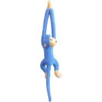 Sole Peluş Maymun, Elleri Yapışabilen Uyku ve Oyun Arkadaşı -70 cm - Mavi