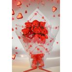 Sole Premium Yumoş Kırmızı Peluş Ayıcık Buketi, Sevgiliye, Doğum Gününe Hediye - 50