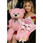 Sole Sevgiliye Hediye 90 Cm Peluş Ayı Ve Pembe Balonlu Ayıcık Buketi Özel Gün Ve Sevgililer Günü Hediyesi