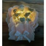 Sole Sevgiliye; LED Peri Işıklı Premium Giysili Yumoş Peluş Ayıcık Buketi - 50