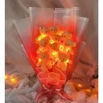 Sole Sevgiliye Özel Kalp LED Işıklı Elegance 9 Peluş Ayıcık Buketi - Beyaz - 10