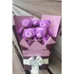 Sole Sevgiliye Özel Mor Konsept Romantik Peluş Ayıcık Buketi - 50 cm - Lila