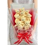 Sole Sevgiliye Özel Peluş Ayıcık Buketi - 9 Adet Yumoş Peluş Ayılı Buket Özel Büyük Kutusunda - 50