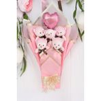 Sole Sevgiliye Özel Pembe Konsept Balonlu Romantik Peluş Ayıcık Buketi - 50 cm
