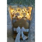 Sole Sevgiliye Özel Peri LED Işıklı Dore-Gümüş Konsept Romantik Peluş Ayıcık Buketi - Beyaz - 50 cm