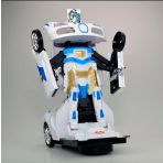 Sole Transformers-Robota Dönüşen Işıklı, Sesli, Sensörlü Polis Arabası
