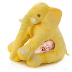 Sole Uyku Arkadaşım Jumbo Fil - Büyük Yumuşacık Peluş Fil- 90 cm - Sarı - Beyaz
