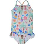 Soleda Uv Korumalı Hızlı Kuruyan Kız Bebek Çocuk Mayosu Beach Fun - Çok Renkli - 6 - 8 Yaş