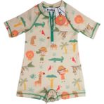Soleda UV Korumalı UPF 50+ Bebek Çocuk Mayosu Safari Jungle - Sarı - 1 - 2 Yaş