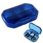 Soleebee Hap kutusu, 6 bölmeli, küçük tablet kutusu, 7 gün, mini tablet kutusu, taşınabilir, ilaç, vitamin düzenleyici, dış mekan, spor, kamp, seyahat için (mavi)