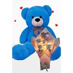 Solemia Big 90 cm Peluş Ayı ve LED Işıklı Pembe Balonlu Romantik Peluş Ayıcık Buketi Sevgili Hediye Seti