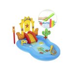 Solemia Su Pompalı- Bestway 53118 Wild West Kaydıraklı Fıskiyeli Aksesuarlı AquaPark Şişme Eğlence Havuzu