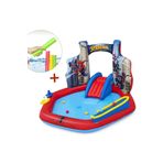 Solemia Su Pompalı-Bestway 98793 Spiderman Temalı Kaydıraklı Fıskiyeli AquaPark Şişme Eğlence Havuzu
