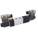 Solenoid valf bobini, pnömatik solenoid valf 4V430E/C/P-15, iki bobin, 1/2 inç BSP, 5/3 yollu kontrol valfi, kapalı orta/egzoz merkezi/basınç, 1 adet (DC 12 V, 4V430C-15)